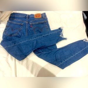 LEVIS Button Up Raw Cuff Jeans Size 27